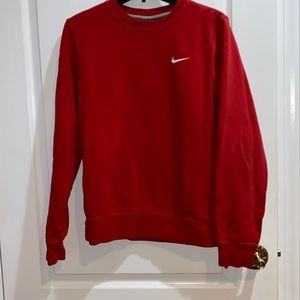 Nike red crew neck sweater